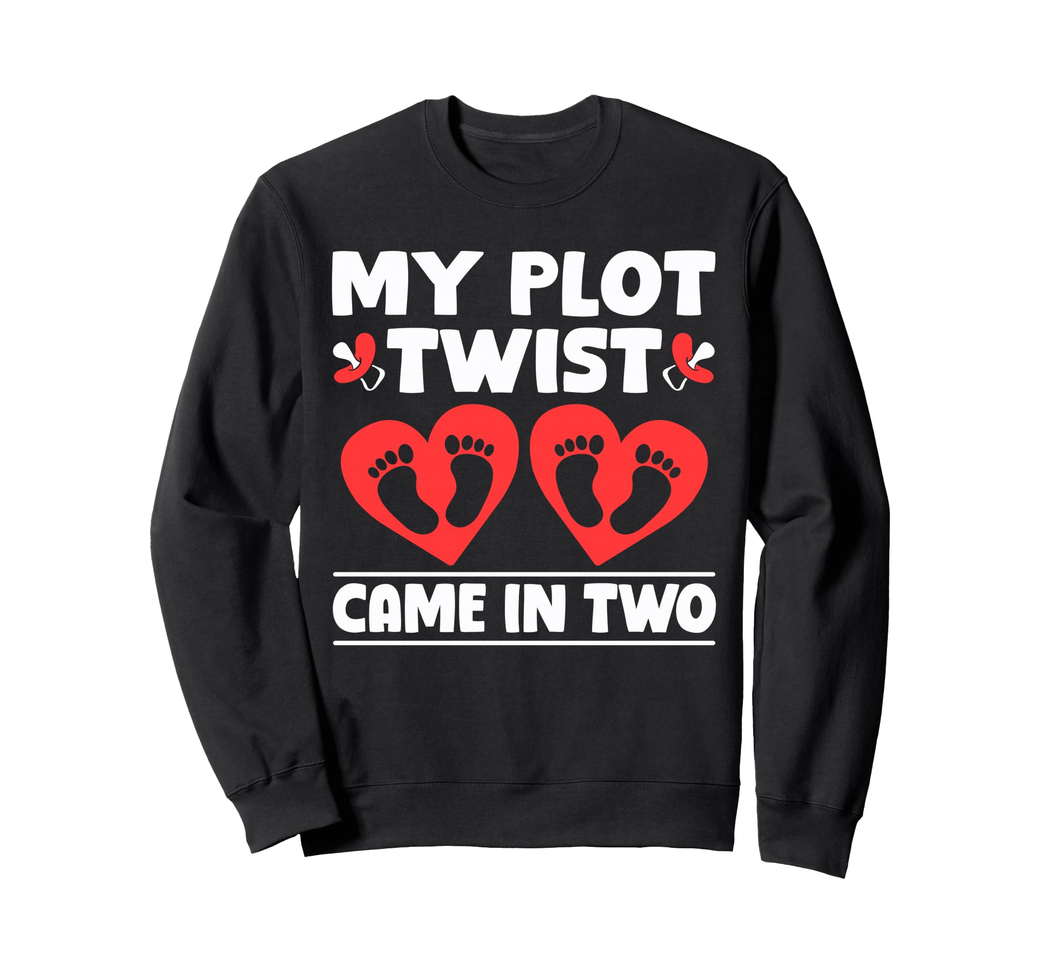 My Plot Twist Came Two Twin Mom Sweatshirt - Minimalist Print for Adults - T-Shirt, Sweatshirt, Hoodie
