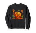 Meditation Pumpkin Yoga Pose Sweatshirt - Minimalist Print for Adults - T-Shirt, Sweatshirt, Hoodie