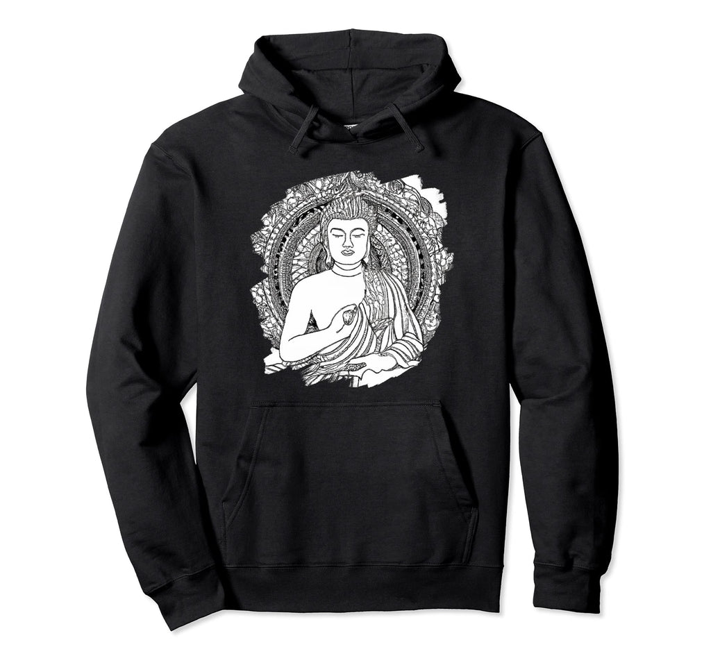 Zen Buddha Mandala Spiritual Asian Hoodie - Casual Everyday Wear Unisex - T-Shirt, Sweatshirt, Hoodie