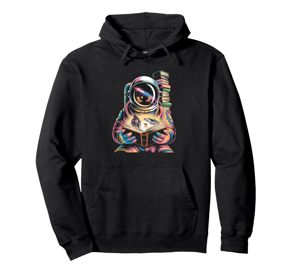 Cosmic Bibliophile Reading Starry Hoodie - Fun Novelty Design Unisex - T-Shirt, Sweatshirt, Hoodie