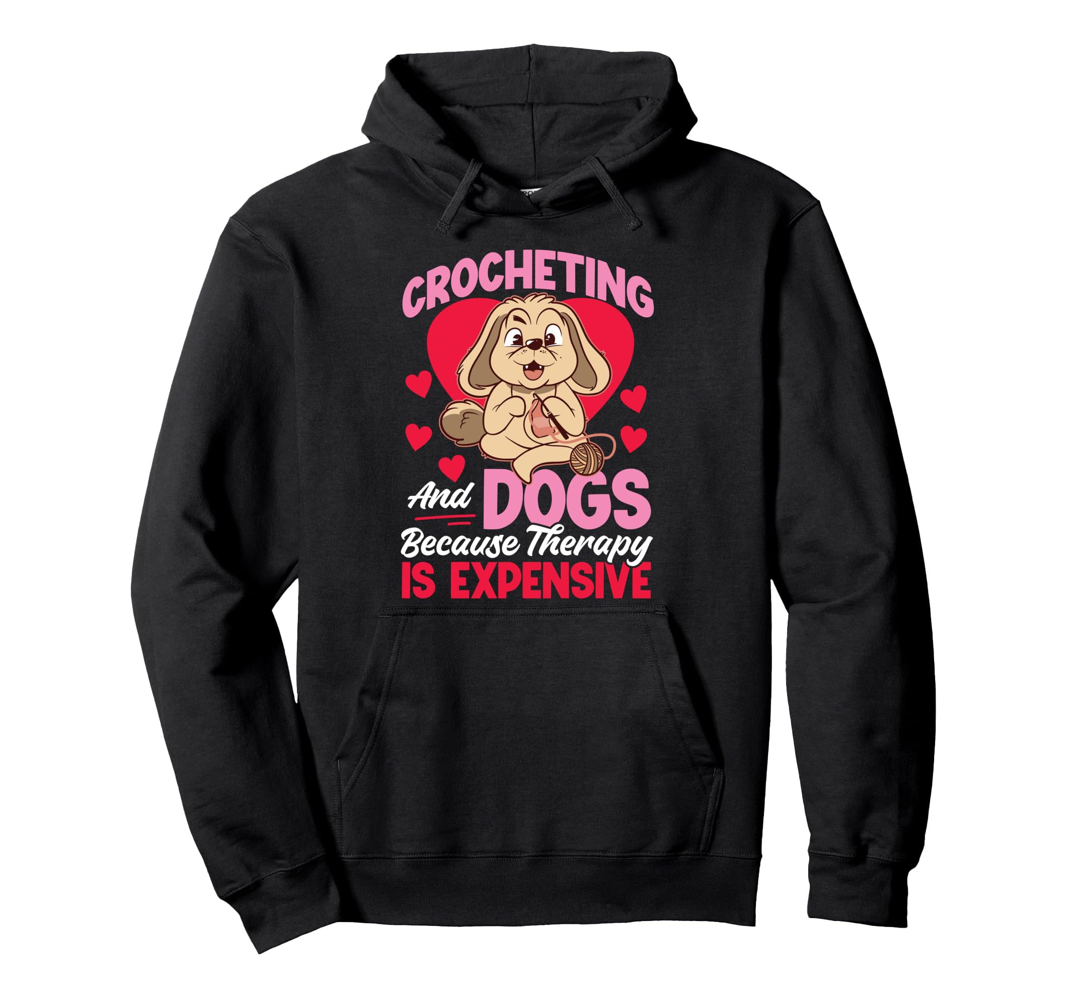 Crocheting Dog Crocheting And Dogs Hoodie - Minimalist Print for Adults - T-Shirt, Sweatshirt, Hoodie