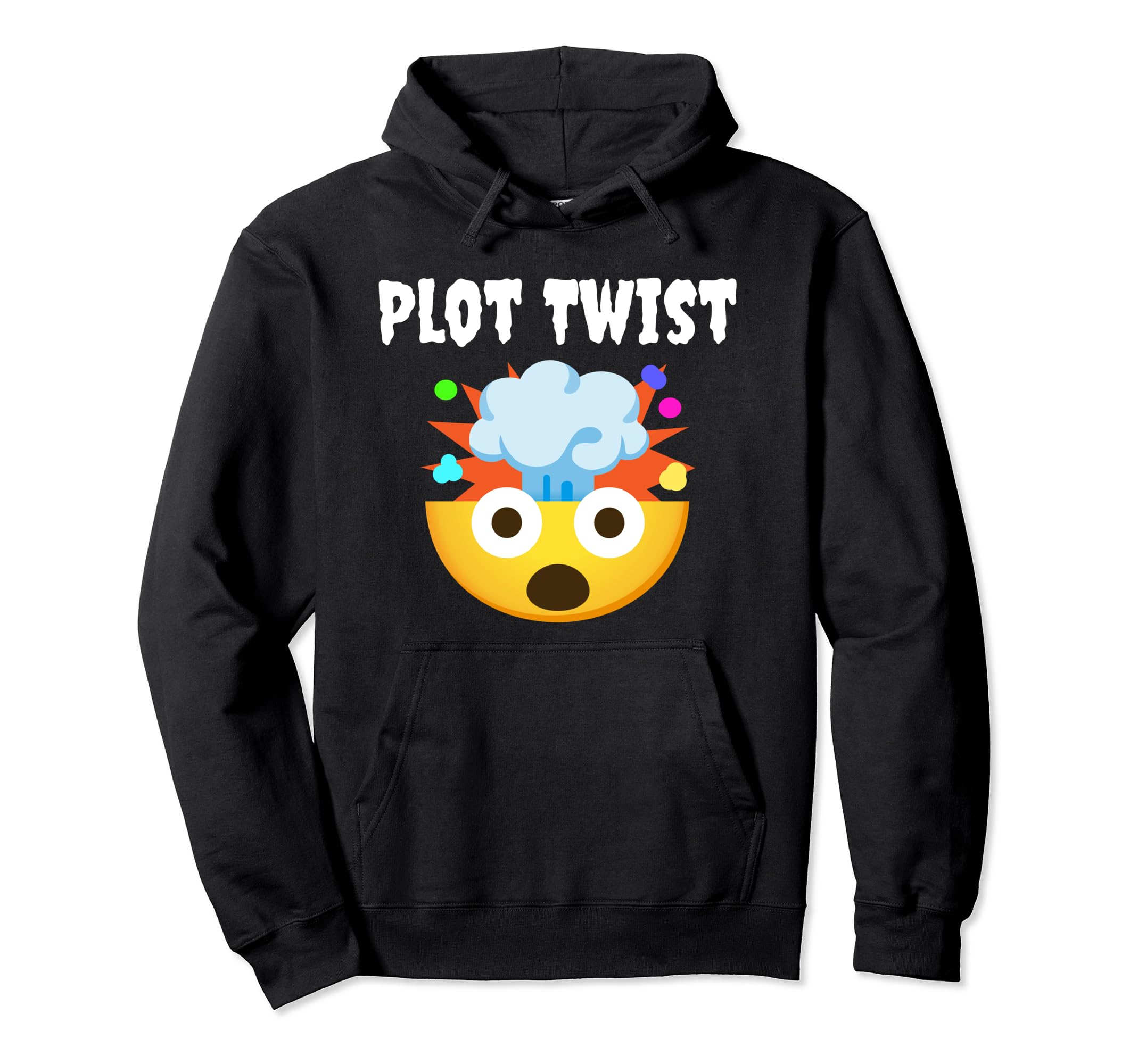 Plot Twist Emoticon Exploding Head Hoodie - Unique Graphic for Adults - T-Shirt, Sweatshirt, Hoodie