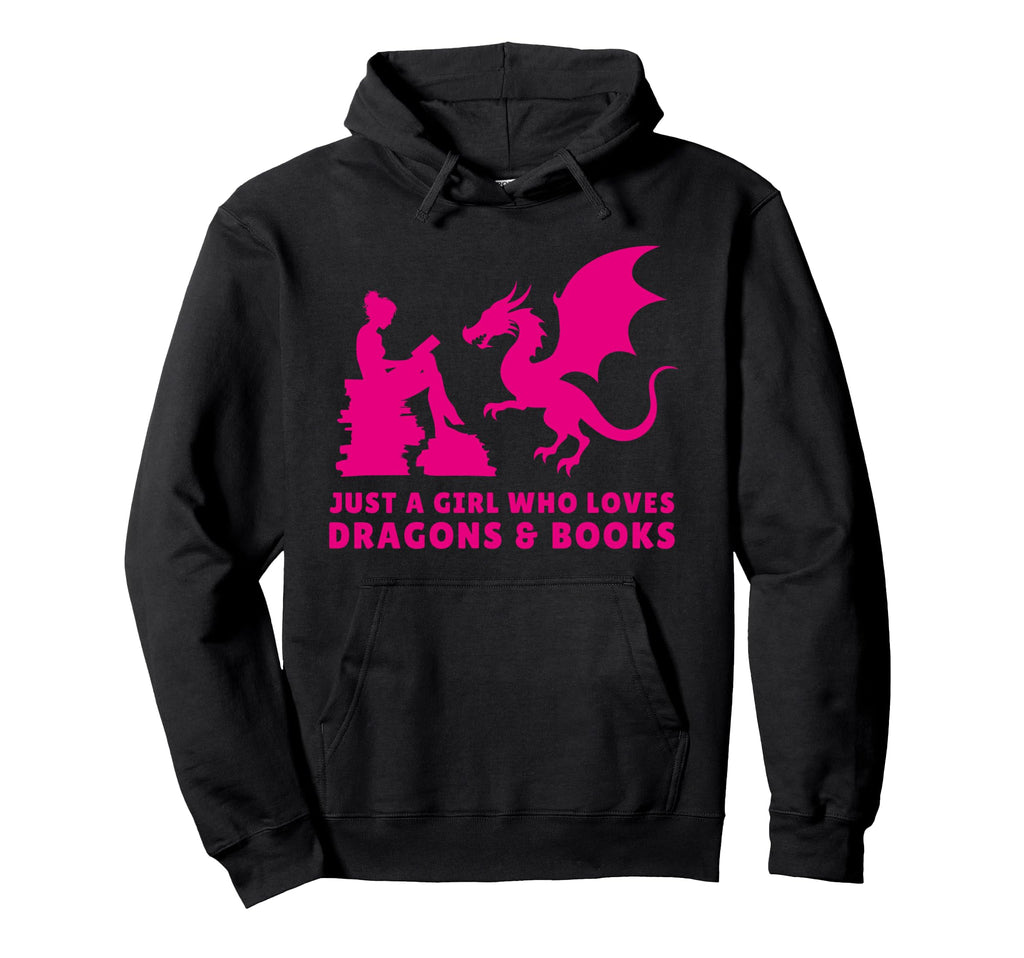 Just Who Loves Dragons And Books Book Hoodie - Custom Art Print for Adults - T-Shirt, Sweatshirt, Hoodie
