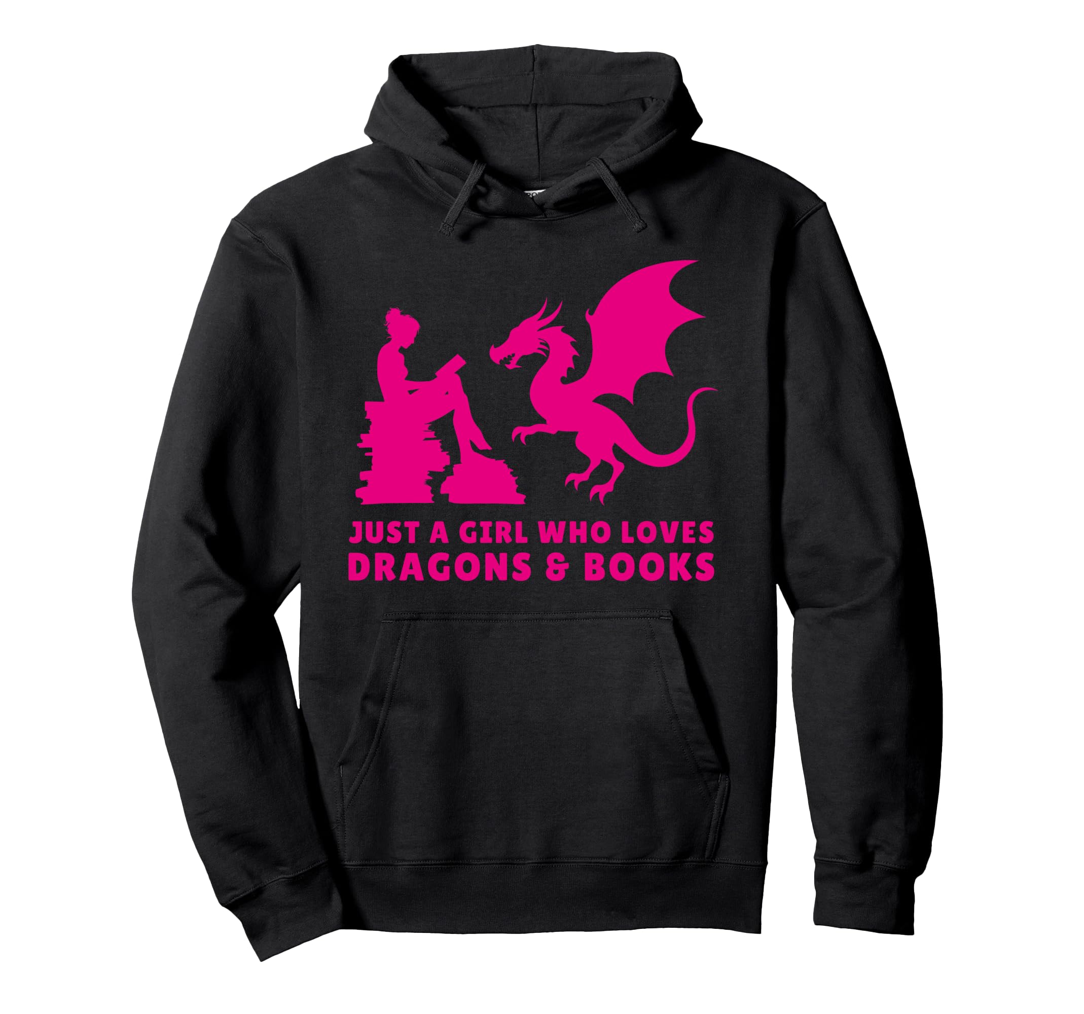 Just Who Loves Dragons And Books Book Hoodie - Custom Art Print for Adults - T-Shirt, Sweatshirt, Hoodie