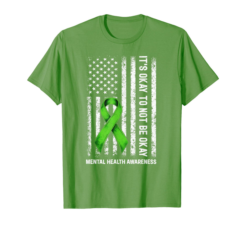 Its Okay To Not Be Okay Us Flag Mental T-Shirt - Streetwear Style Unisex - T-Shirt, Sweatshirt, Hoodie