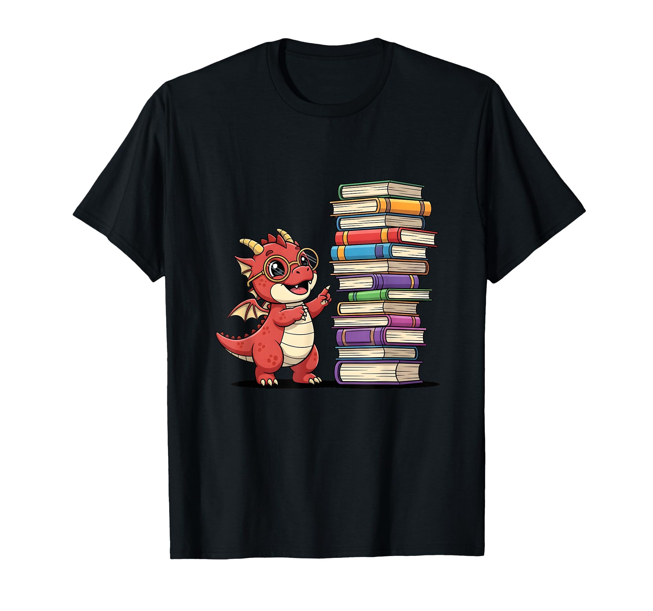 Dragon Reading Books Nerdy Fantasy T-Shirt - Aesthetic Graphic Men Women - T-Shirt, Sweatshirt, Hoodie