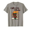 Book Reading Bookworm Coffee Cats Books T-Shirt - Aesthetic Graphic Unisex - T-Shirt, Sweatshirt, Hoodie