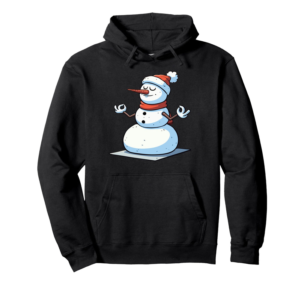 Meditation Snowman Yoga Pose Relaxing Hoodie - Novelty Apparel Unisex - T-Shirt, Sweatshirt, Hoodie