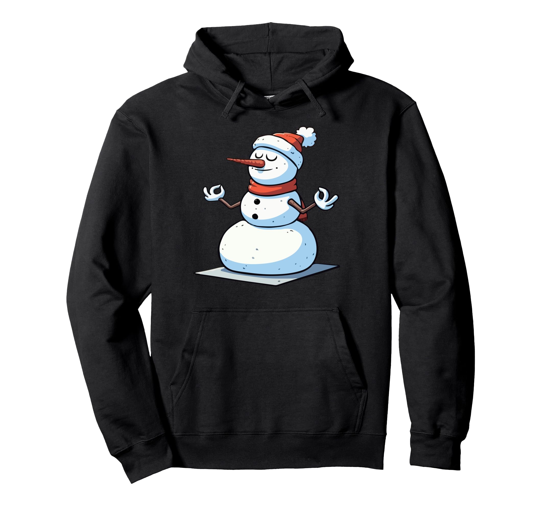 Meditation Snowman Yoga Pose Relaxing Hoodie - Novelty Apparel Unisex - T-Shirt, Sweatshirt, Hoodie