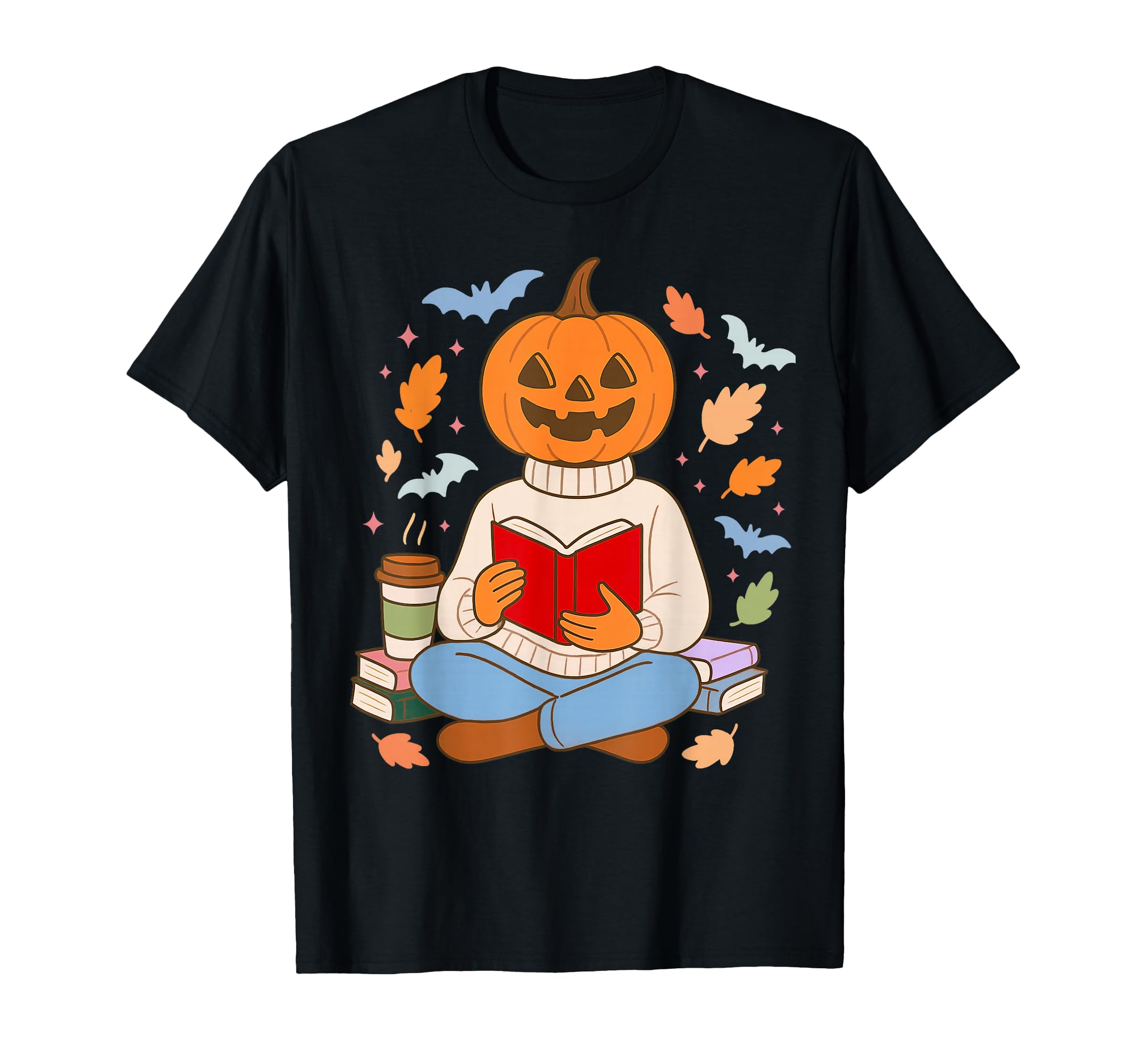Fall Halloween Jacolantern Pumpkin Book T-Shirt - Graphic Print for Adults - T-Shirt, Sweatshirt, Hoodie