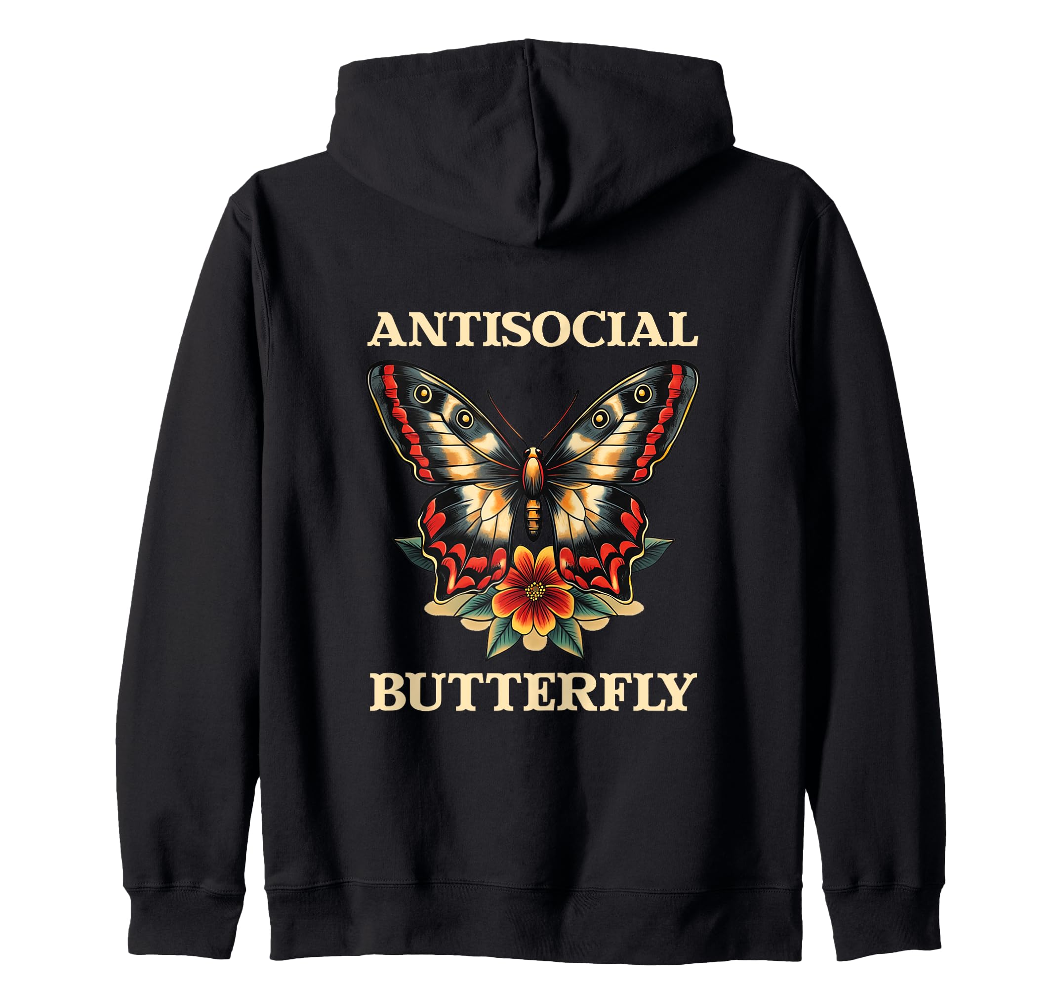 Antisocial Butterfly Gift Hoodie - Fun Novelty Design Men Women - T-Shirt, Sweatshirt, Hoodie