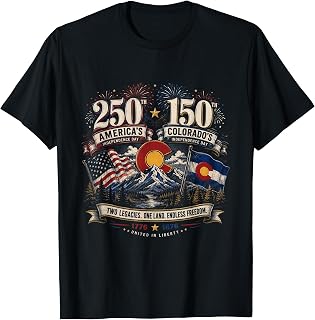 America 250 Colorado 150 American 4th of July 1776 1876 USA T-Shirt Unisex T-shirt, Sweatshirt, Hoodie, Long Sleeve Tee - T-Shirt, Sweatshirt, Hoodie