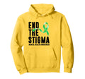 Mental Health Awareness End Stigma Ribbon Hoodie - Minimalist Print Unisex - T-Shirt, Sweatshirt, Hoodie