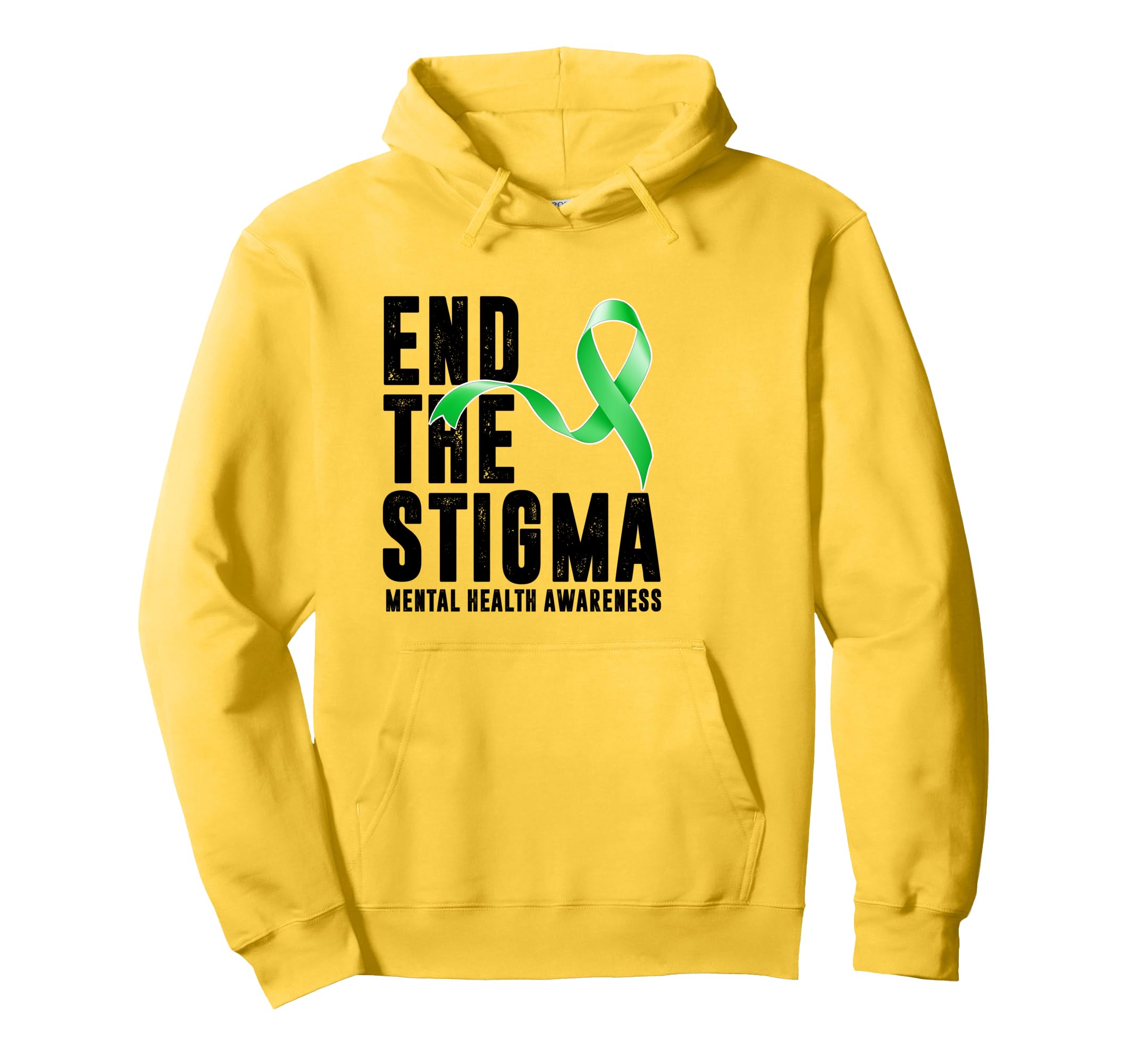 Mental Health Awareness End Stigma Ribbon Hoodie - Minimalist Print Unisex - T-Shirt, Sweatshirt, Hoodie