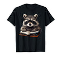 Raccoon Reading Book Nerd T-Shirt - Fun Novelty Design Unisex - T-Shirt, Sweatshirt, Hoodie