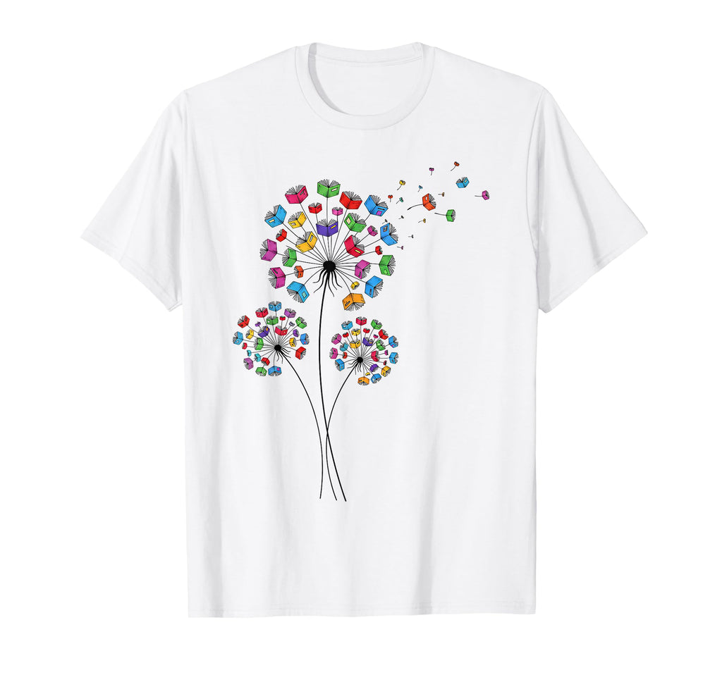 Dandelion Book Reading Lover Bookworm Book T-Shirt - Unique Graphic Unisex - T-Shirt, Sweatshirt, Hoodie