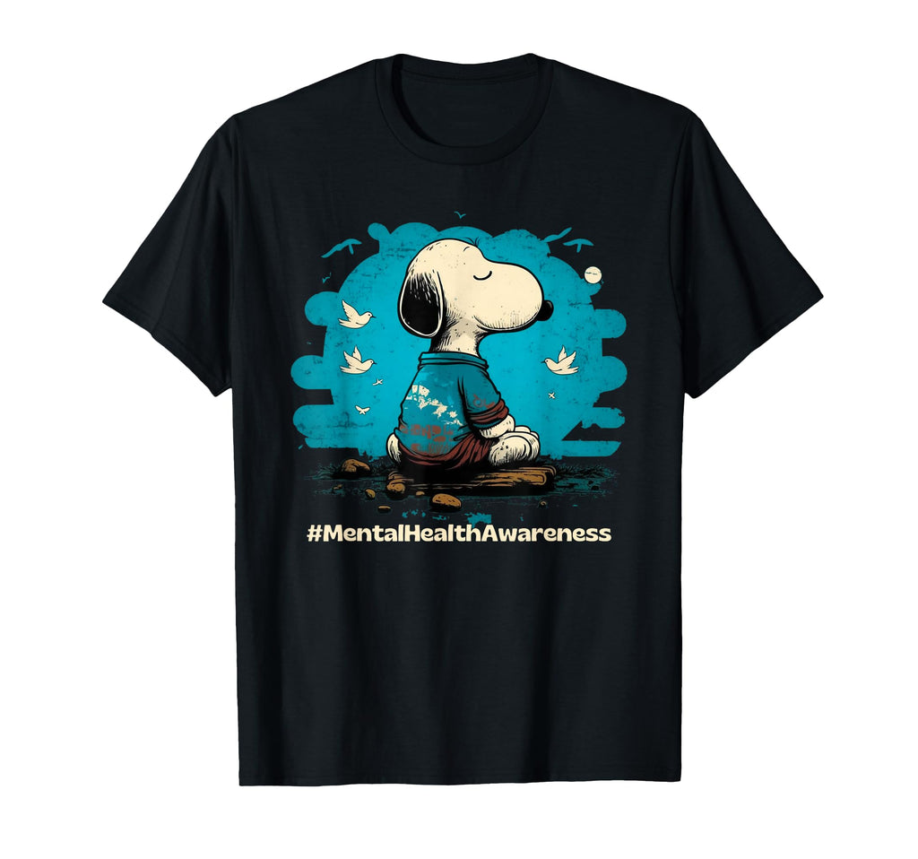Mental Health Awareness Meditating Dog And T-Shirt - Unique Graphic Unisex - T-Shirt, Sweatshirt, Hoodie