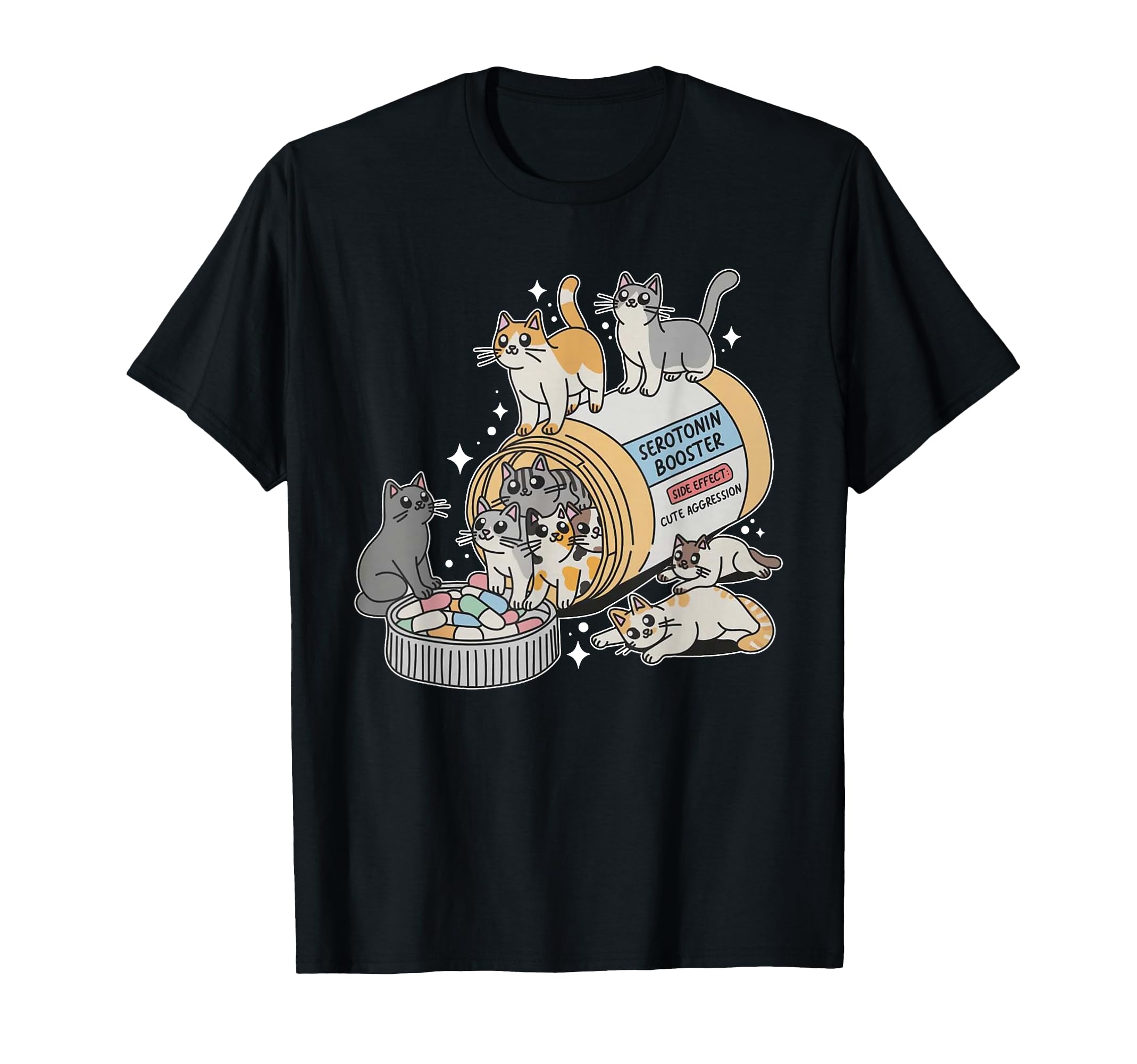 Serotonin Booster Cats Super Cat Mom T-Shirt - Novelty Apparel Men Women - T-Shirt, Sweatshirt, Hoodie
