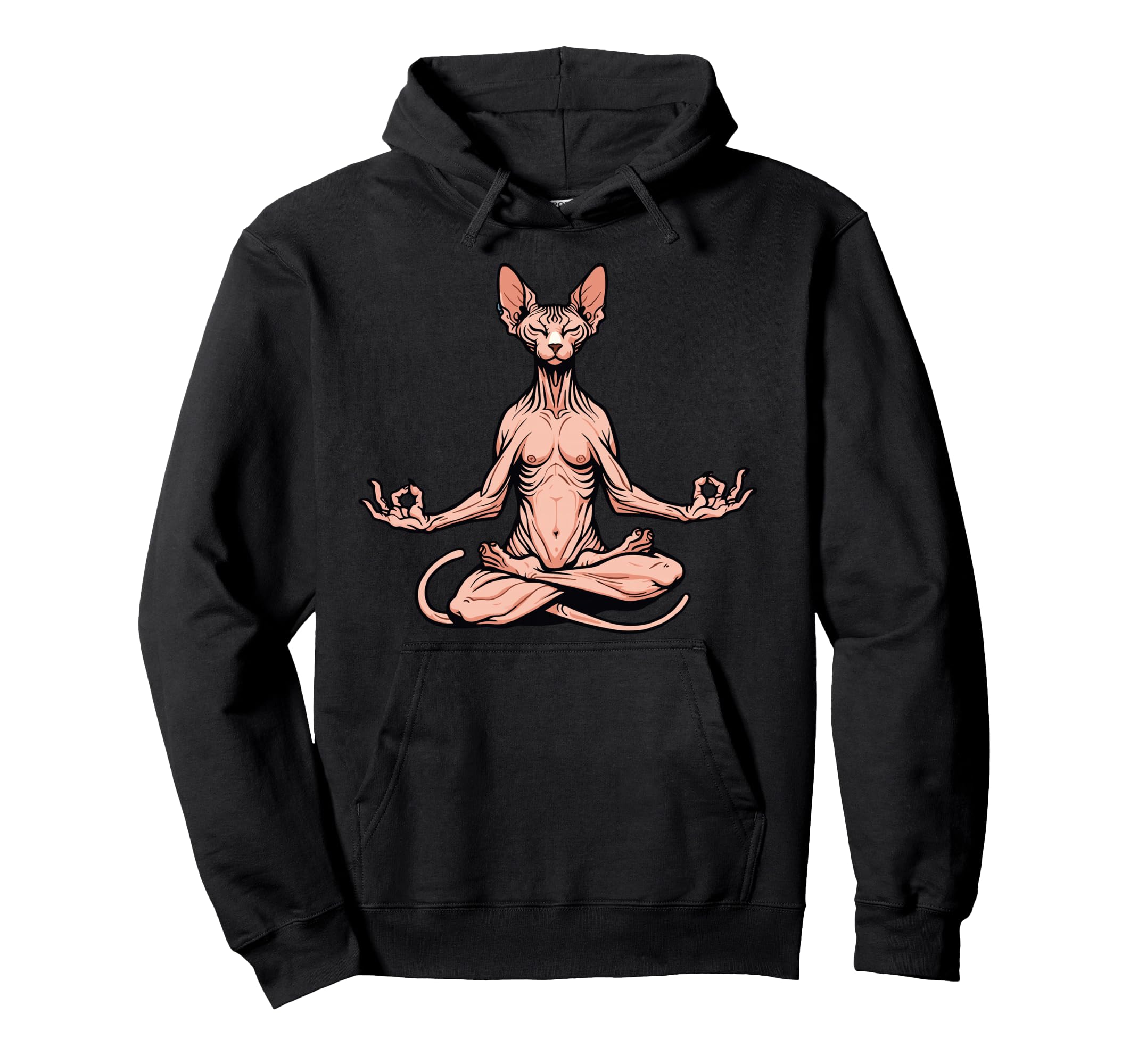 Meditation Sphynx Yoga Pose Relaxing Hoodie - Aesthetic Graphic Men Women - T-Shirt, Sweatshirt, Hoodie