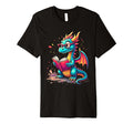 Kawaii Dragon Reads Book Reading T-Shirt - Novelty Apparel Men Women - T-Shirt, Sweatshirt, Hoodie