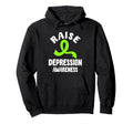 Raise Depression Awareness Ribbon Mental Hoodie - Graphic Print Unisex - T-Shirt, Sweatshirt, Hoodie