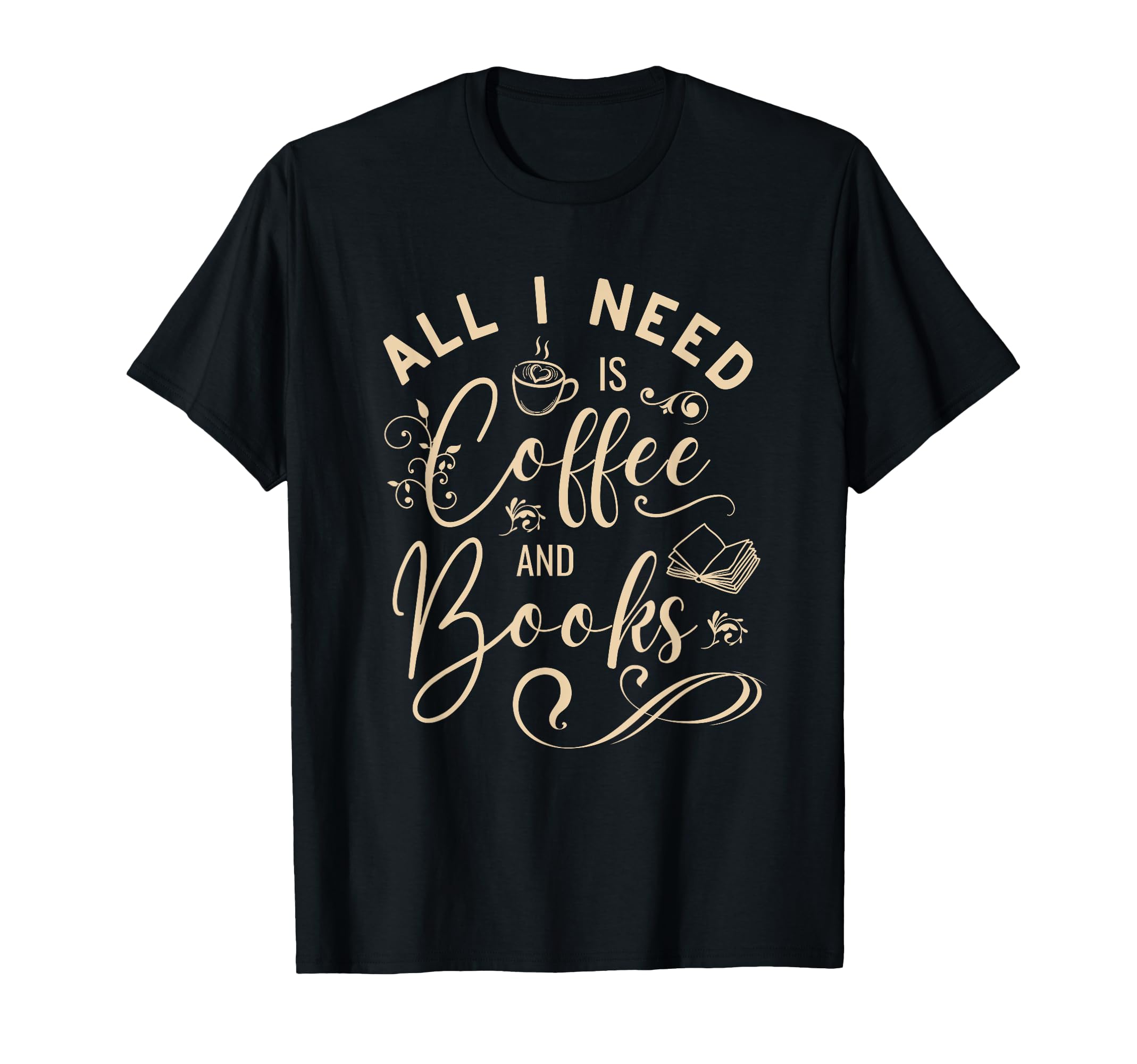 Coffee And Books Library Love T-Shirt - Custom Art Print Men Women - T-Shirt, Sweatshirt, Hoodie