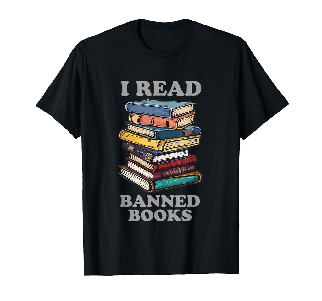 I Read Banned Books Bookworm T-Shirt - Custom Art Print Unisex - T-Shirt, Sweatshirt, Hoodie