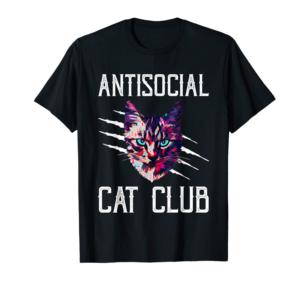 Antisocial Cat Club Introvert Cat Lover T-Shirt - Unique Graphic Unisex - T-Shirt, Sweatshirt, Hoodie