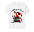 Easily Distracted Dragons And Books T-Shirt - Trendy Graphic for Adults - T-Shirt, Sweatshirt, Hoodie