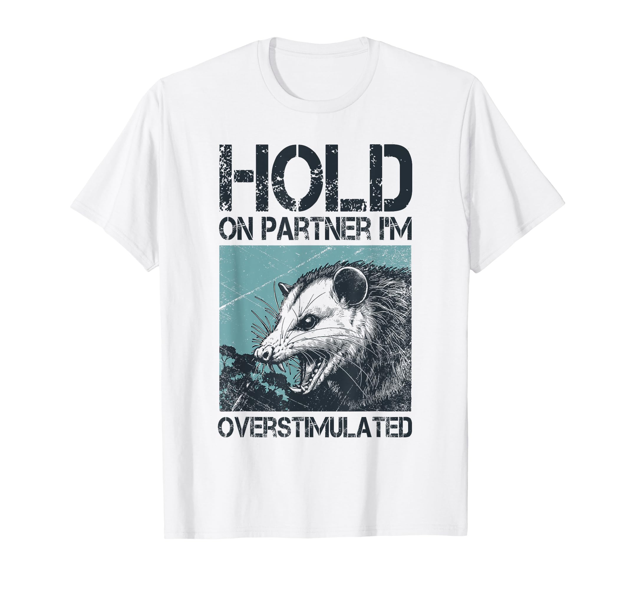 Hold Partner Im Overstimulated Sarcastic T-Shirt - Novelty Apparel Unisex - T-Shirt, Sweatshirt, Hoodie