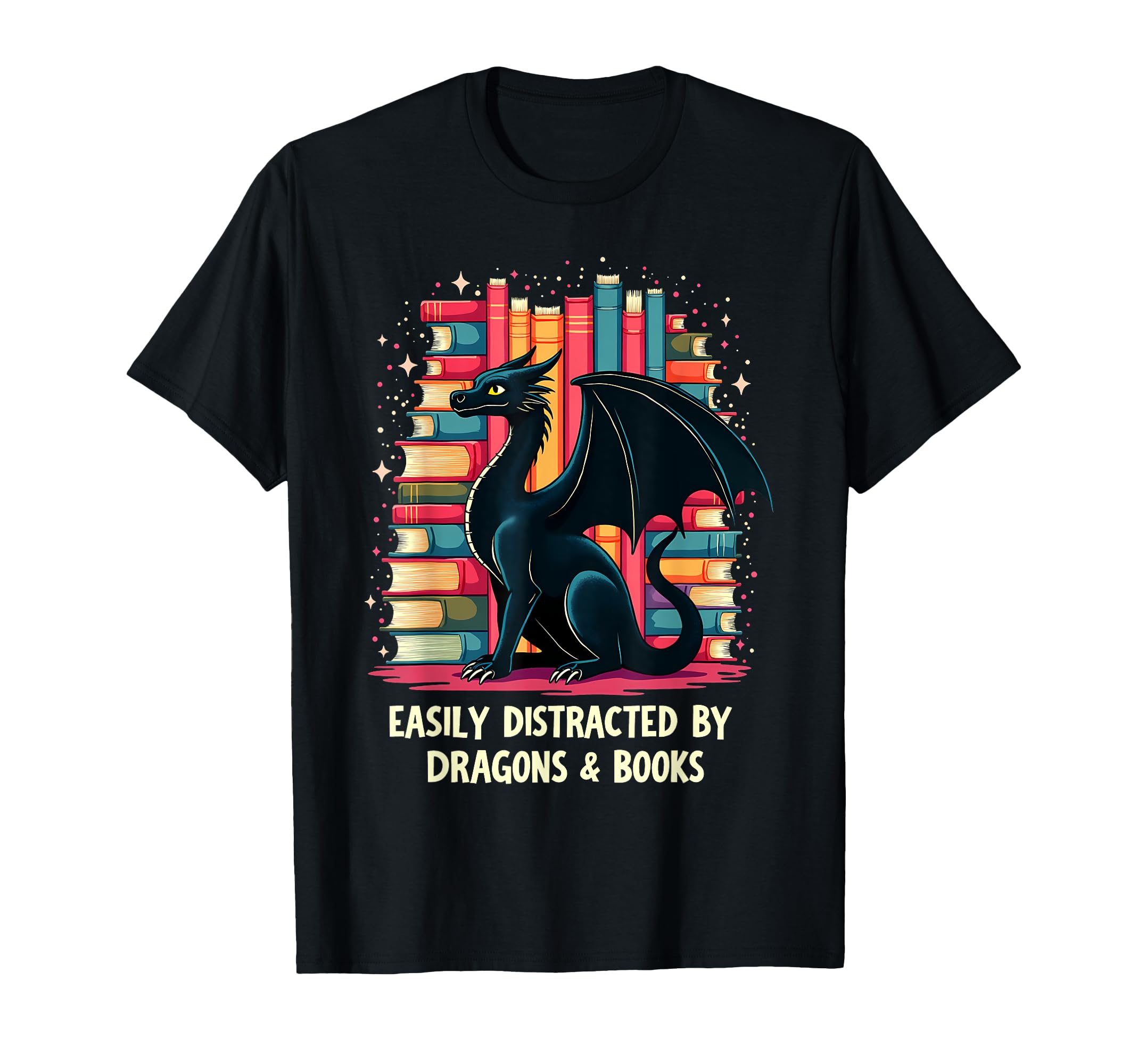 Reading Lover Easily Distracted Dragons T-Shirt - Minimalist Print Unisex - T-Shirt, Sweatshirt, Hoodie