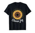 Choose Joy Minimalist Sunflower Positive T-Shirt - Graphic Print Men Women - T-Shirt, Sweatshirt, Hoodie