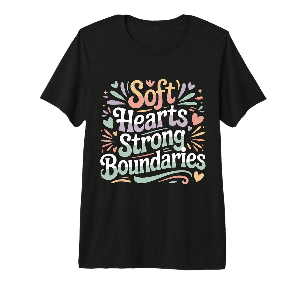 Soft Hearts Strong Boundaries T-Shirt - Minimalist Print for Adults - T-Shirt, Sweatshirt, Hoodie