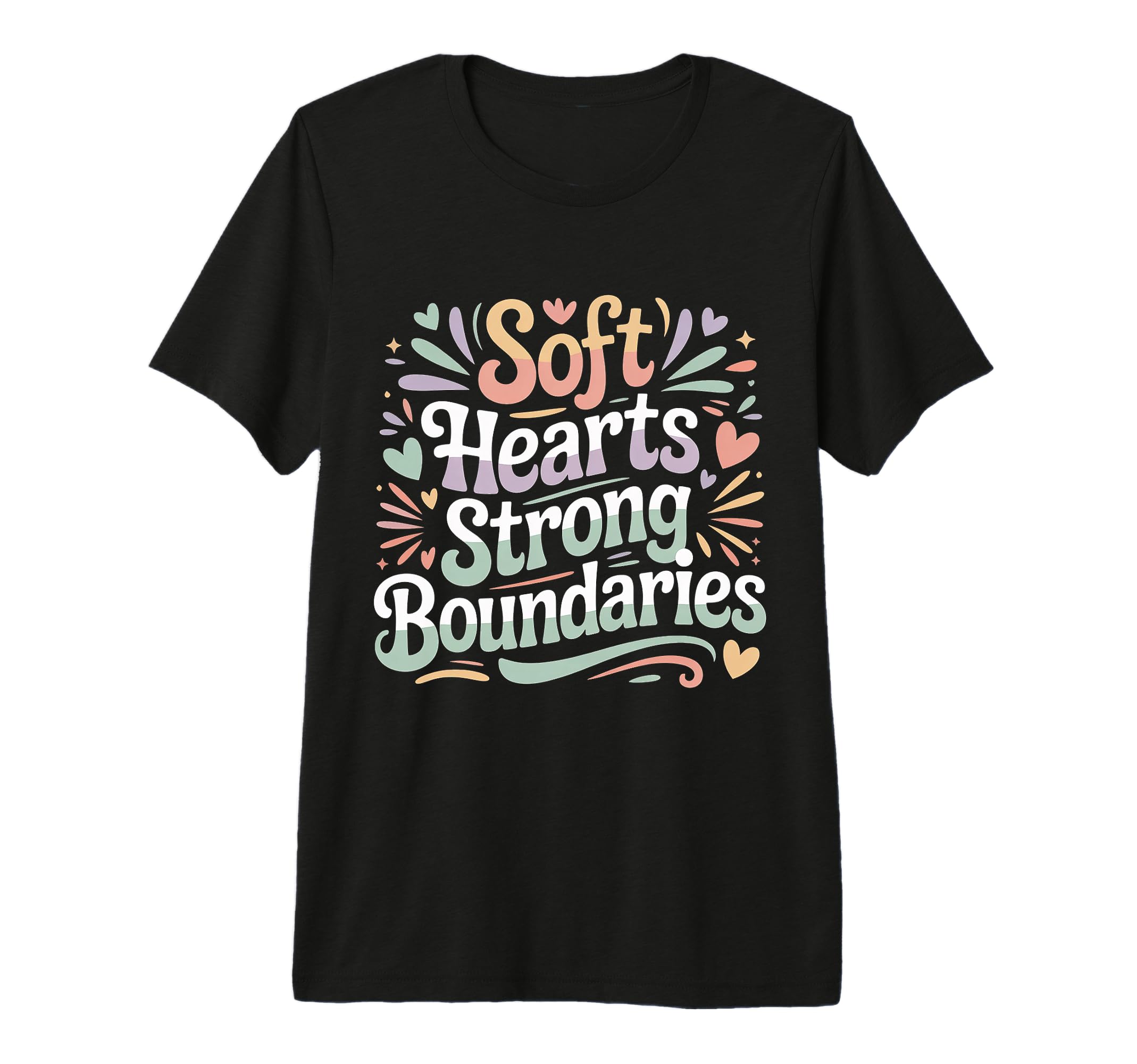 Soft Hearts Strong Boundaries T-Shirt - Minimalist Print for Adults - T-Shirt, Sweatshirt, Hoodie