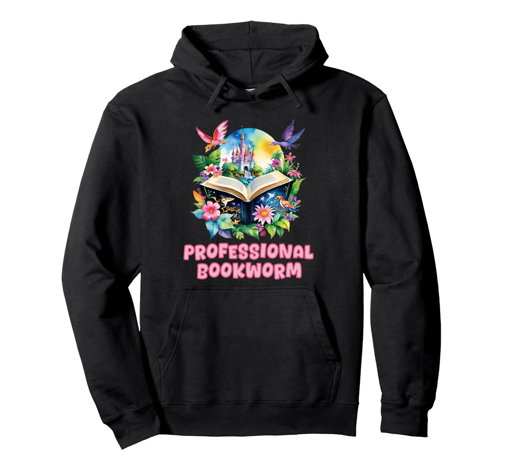 Book Worm Book Stack Reading Addict Hoodie - Fun Novelty Design Unisex - T-Shirt, Sweatshirt, Hoodie