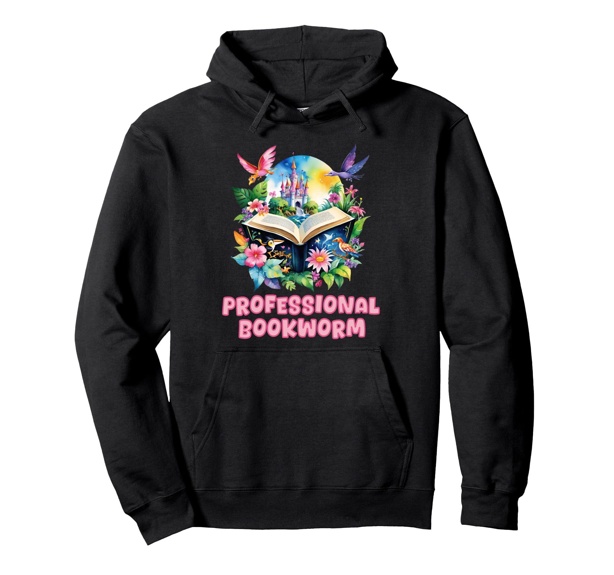 Book Worm Book Stack Reading Addict Hoodie - Fun Novelty Design Unisex - T-Shirt, Sweatshirt, Hoodie