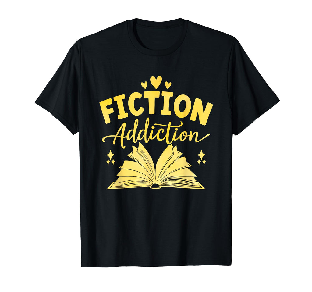 Fiction Addiction Library Book Reading T-Shirt - Unique Graphic for Adults - T-Shirt, Sweatshirt, Hoodie