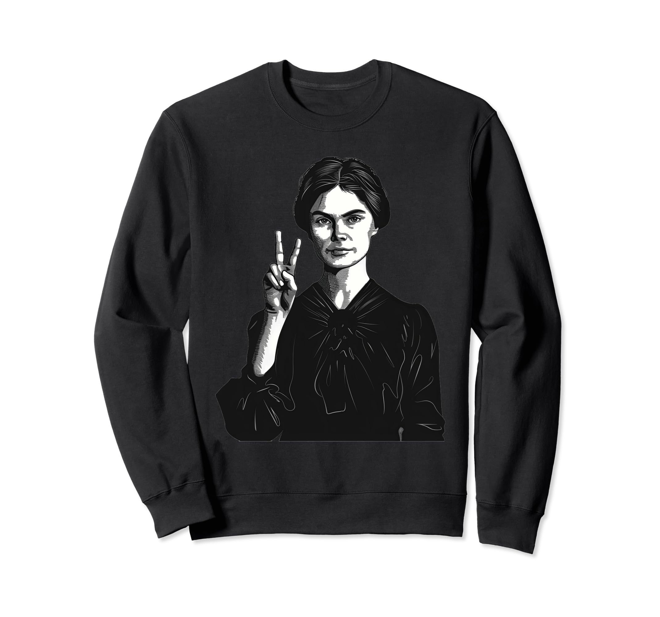 Emily Dickinson Showing Peace Sweatshirt - Aesthetic Graphic for Adults - T-Shirt, Sweatshirt, Hoodie