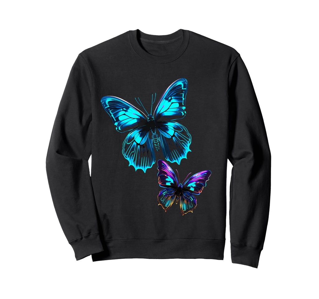 Butterfly Electric Vibrant Sweatshirt - Unique Graphic Unisex - T-Shirt, Sweatshirt, Hoodie