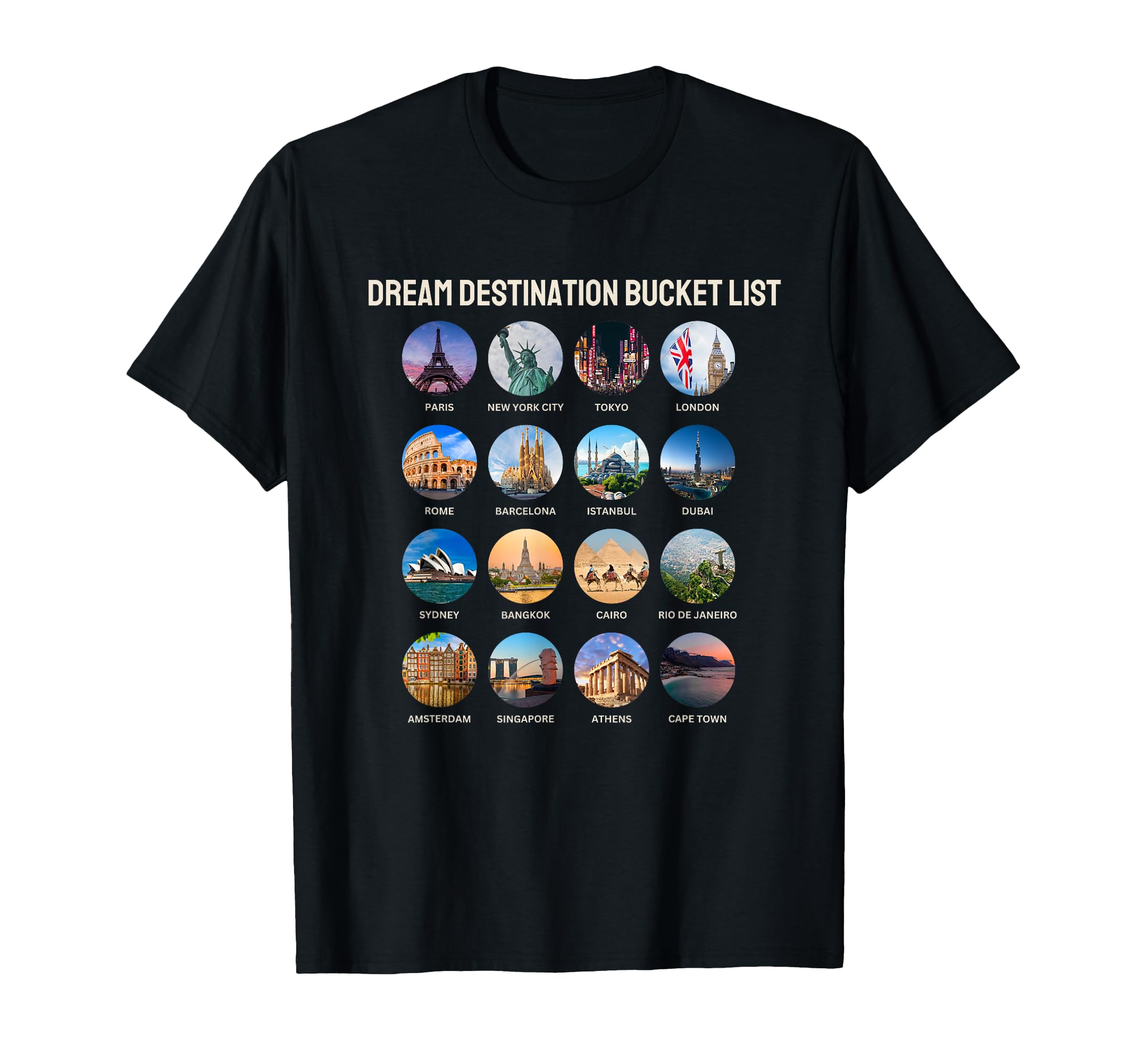 Checklist Dream Destination Bucket List T-Shirt - Minimalist Print Unisex - T-Shirt, Sweatshirt, Hoodie