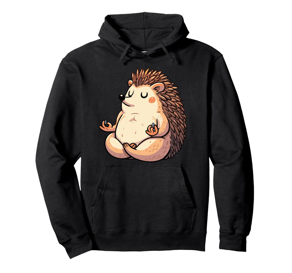 Meditation Hedgehog Yoga Pose Relaxing Hoodie - Minimalist Print Unisex - T-Shirt, Sweatshirt, Hoodie