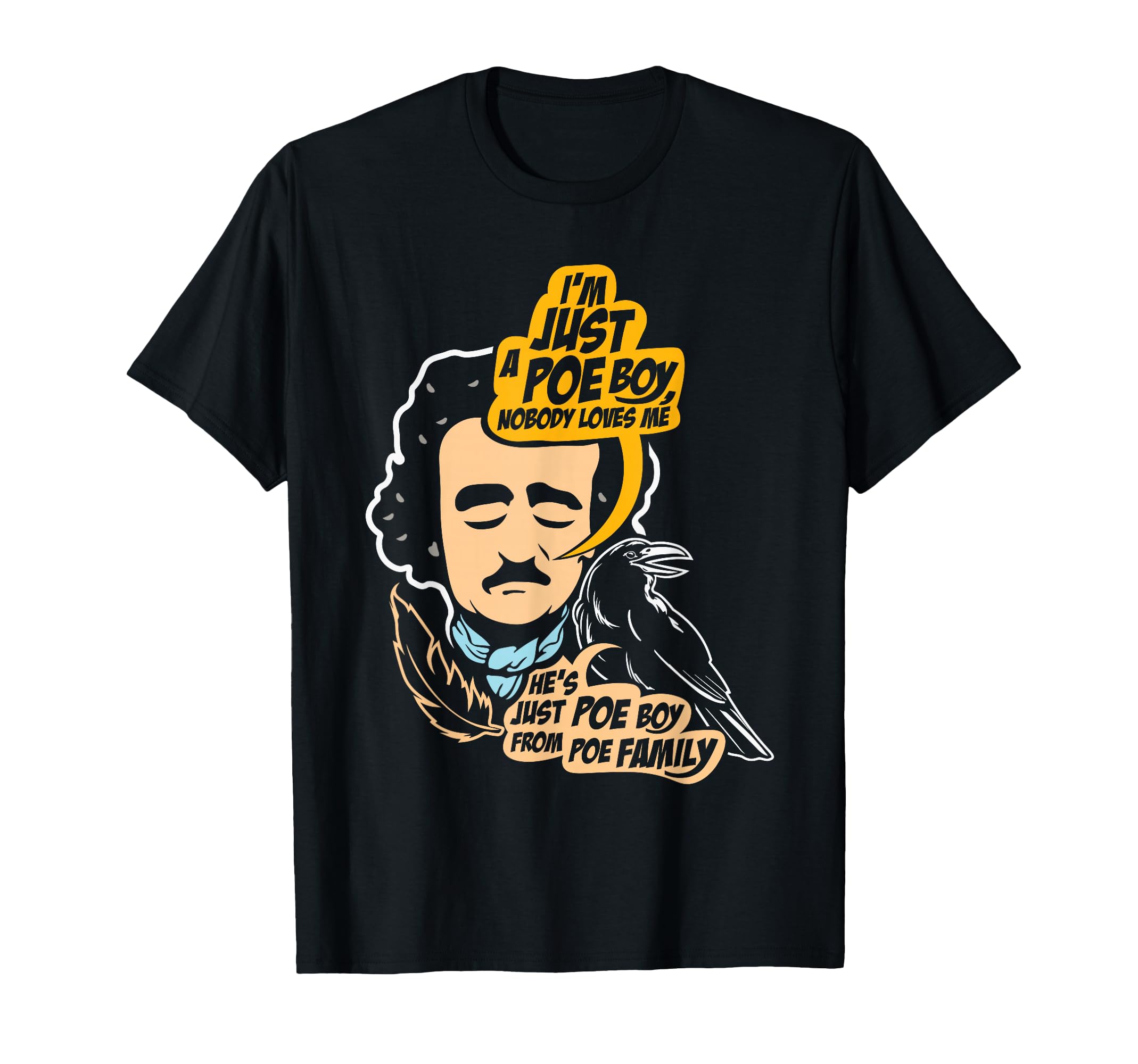 Edgar Allan Poe Raven Gothic Literature T-Shirt - Graphic Print for Adults - T-Shirt, Sweatshirt, Hoodie