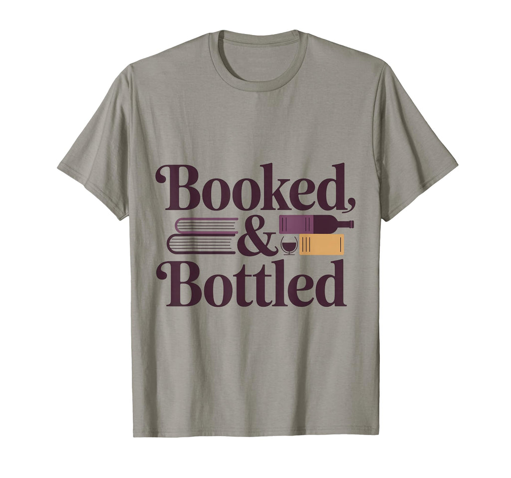 Booked And Bottled Book Lovers Wine T-Shirt - Custom Art Print Unisex - T-Shirt, Sweatshirt, Hoodie