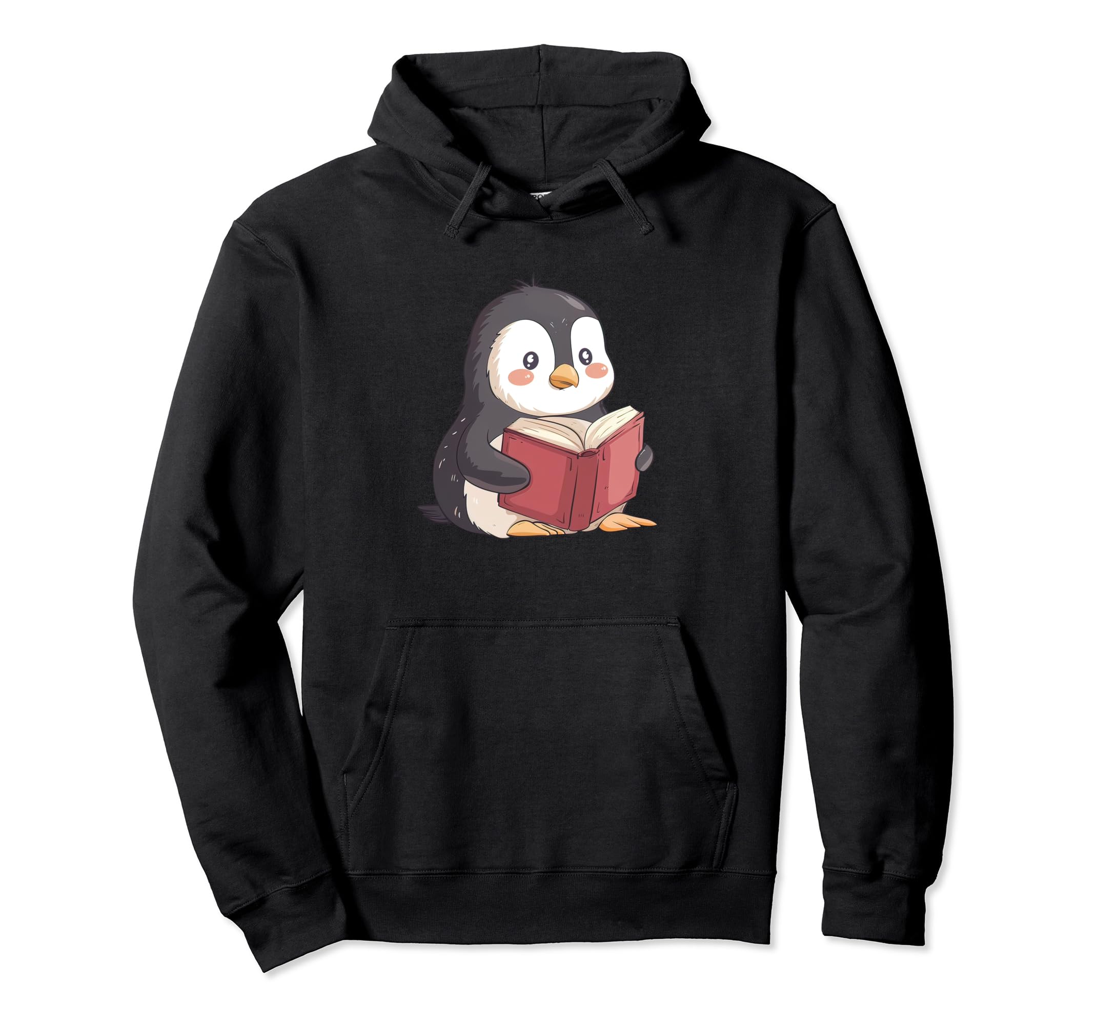 Penguin Reading Book Nerd Bookworm Hoodie - Streetwear Style for Adults - T-Shirt, Sweatshirt, Hoodie