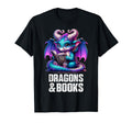 Book Dragons And Books Reading Lover T-Shirt - Graphic Print for Adults - T-Shirt, Sweatshirt, Hoodie