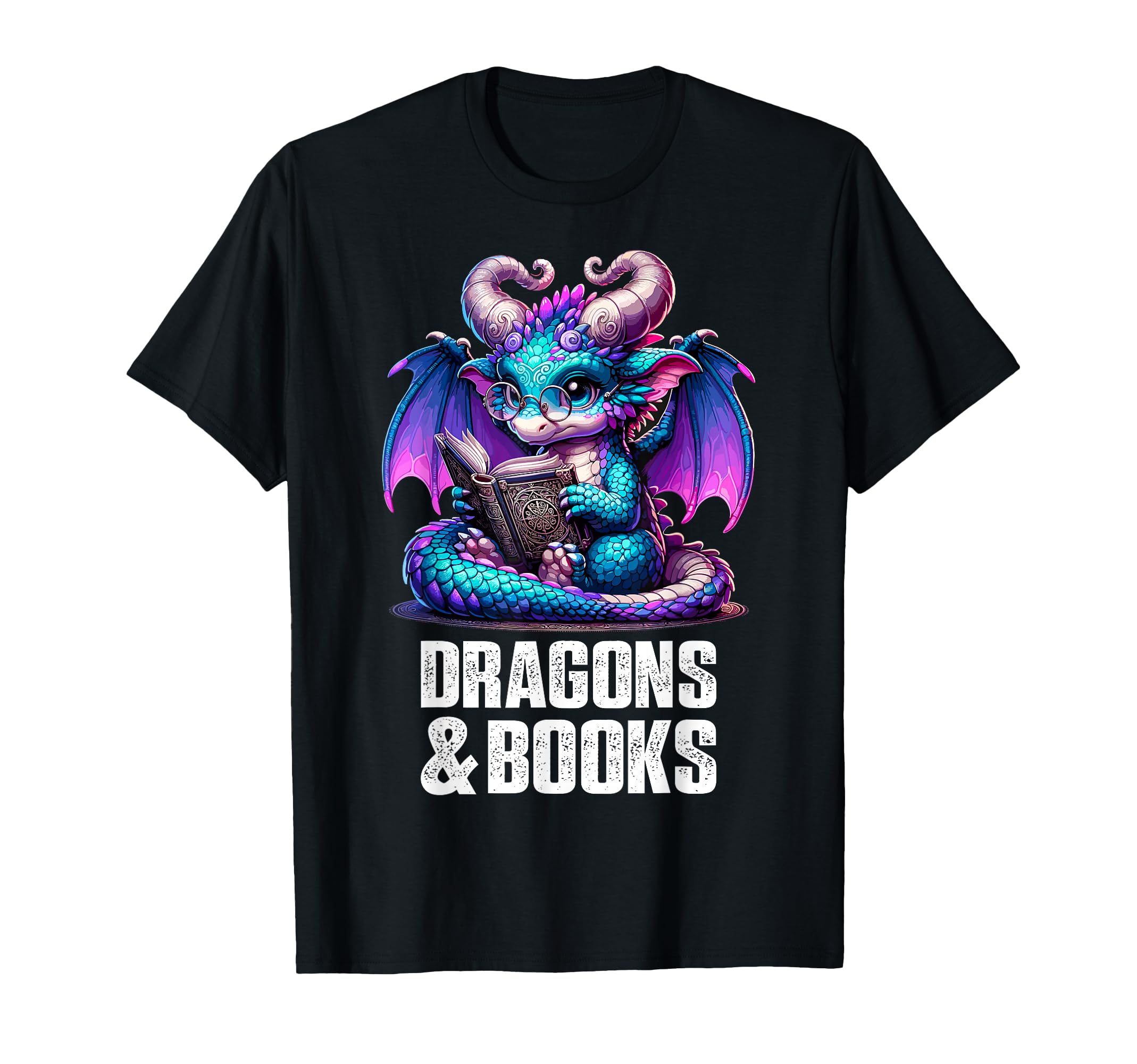 Book Dragons And Books Reading Lover T-Shirt - Graphic Print for Adults - T-Shirt, Sweatshirt, Hoodie