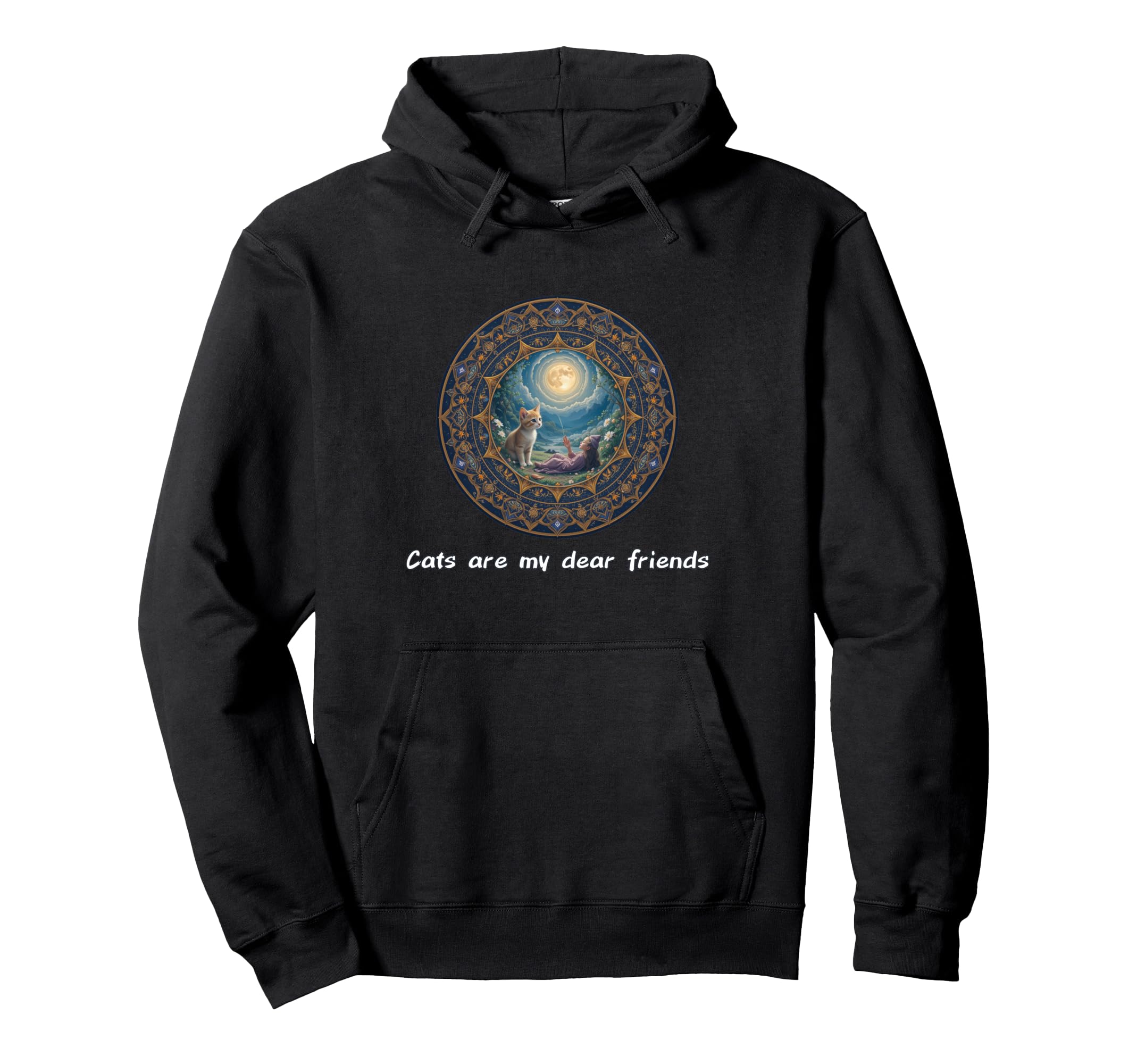 Cats Are My Best Friends Sacred Hoodie - Custom Art Print for Adults - T-Shirt, Sweatshirt, Hoodie