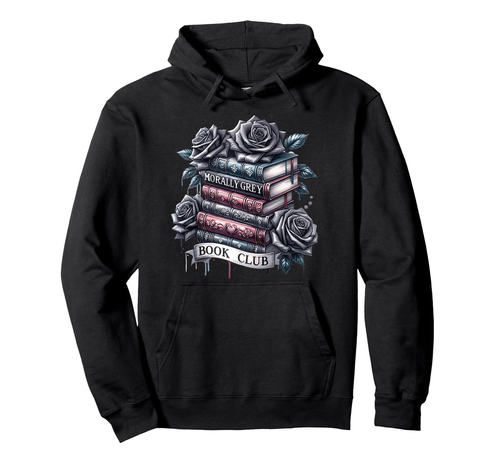 Morally Grey Book Club Floral Book Lover Hoodie - Novelty Apparel Unisex - T-Shirt, Sweatshirt, Hoodie