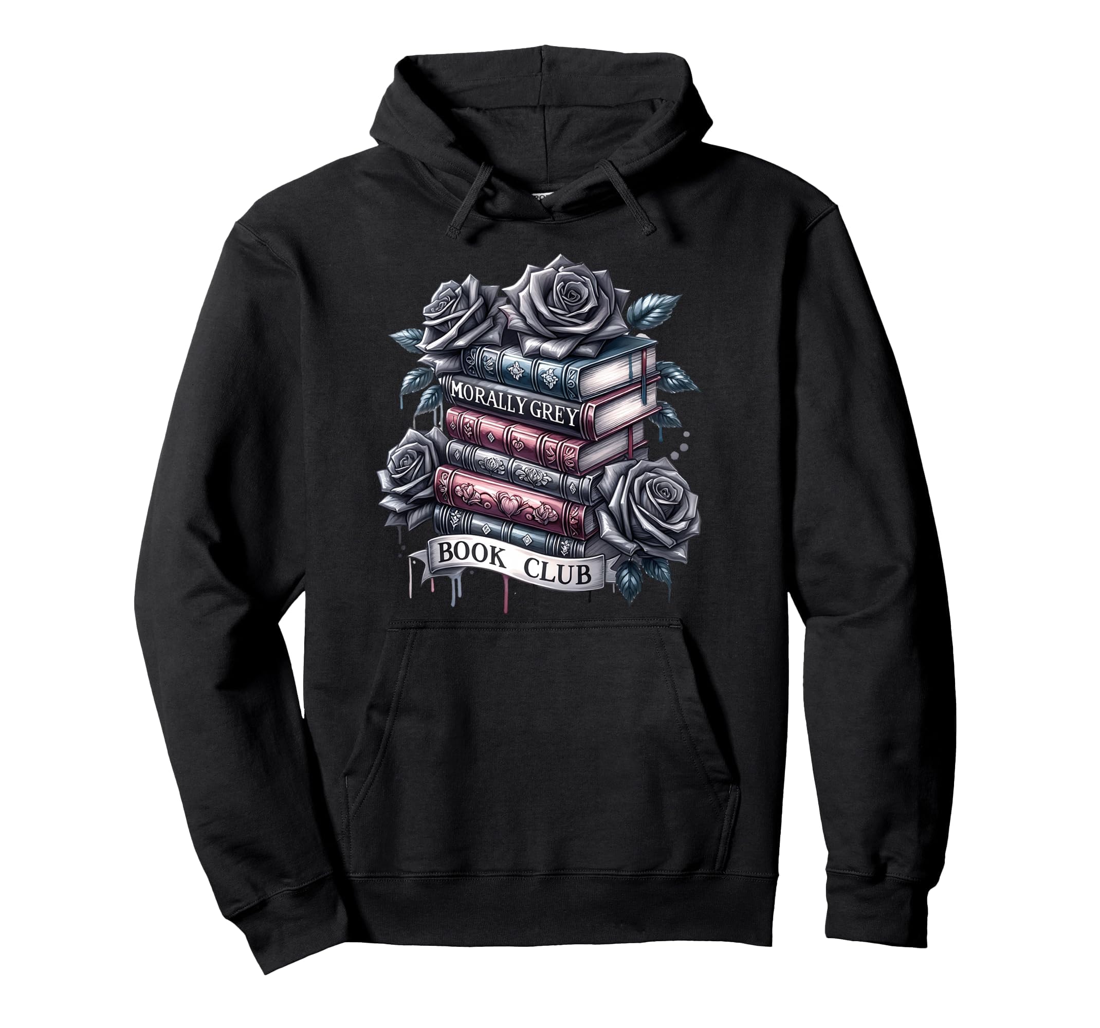 Morally Grey Book Club Floral Book Lover Hoodie - Novelty Apparel Unisex - T-Shirt, Sweatshirt, Hoodie