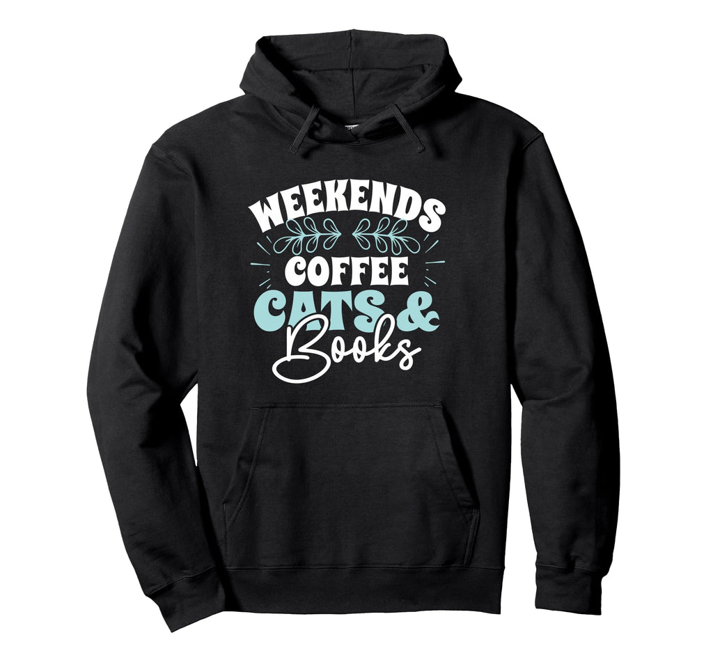 Cats Books And Coffee Cat Lovers Readers Hoodie - Streetwear Style Unisex - T-Shirt, Sweatshirt, Hoodie